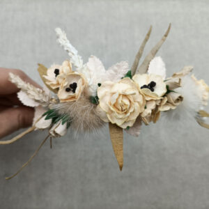 Diadema flores color crema 4