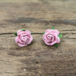 Pendientes flor rosa