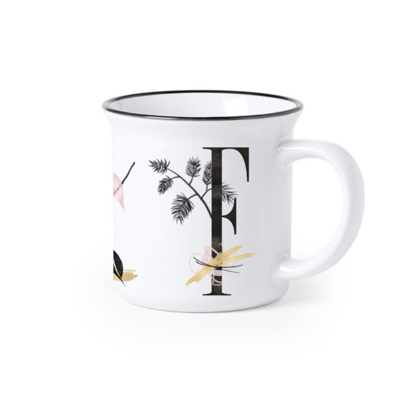 TAZA CERAMICA INICIALES LETRA F