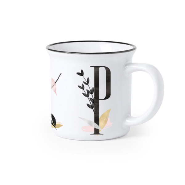 TAZA CERAMICA INICIALES LETRA P