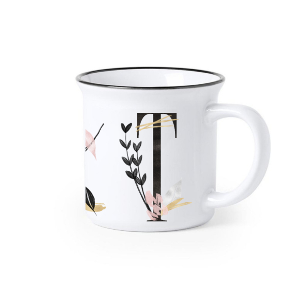 TAZA CERAMICA INICIALES LETRA T