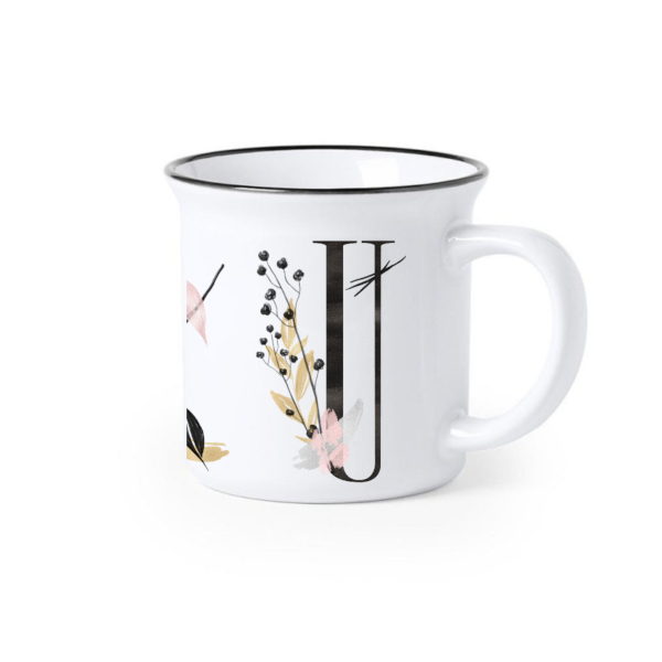 TAZA CERAMICA INICIALES LETRA U