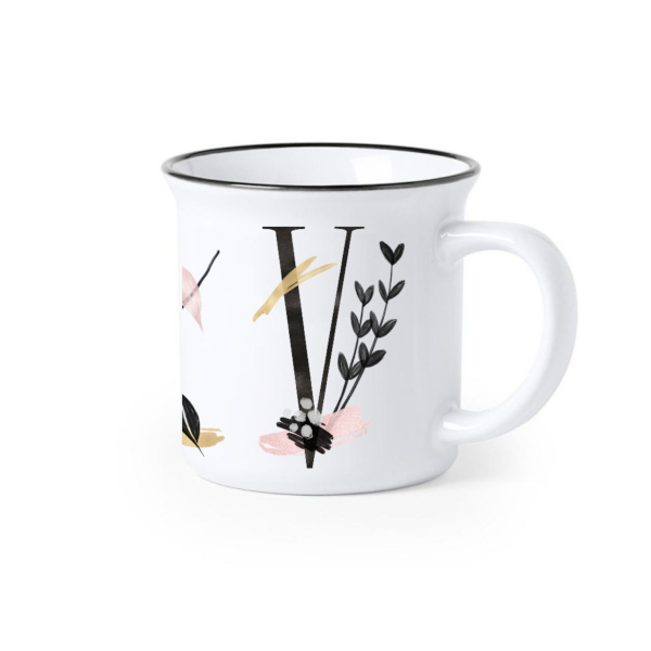 TAZA CERAMICA INICIALES LETRA V